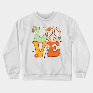 Peace Sign Love 60S 70S Tie Dye Hippie Costume Crewneck Sweatshirt